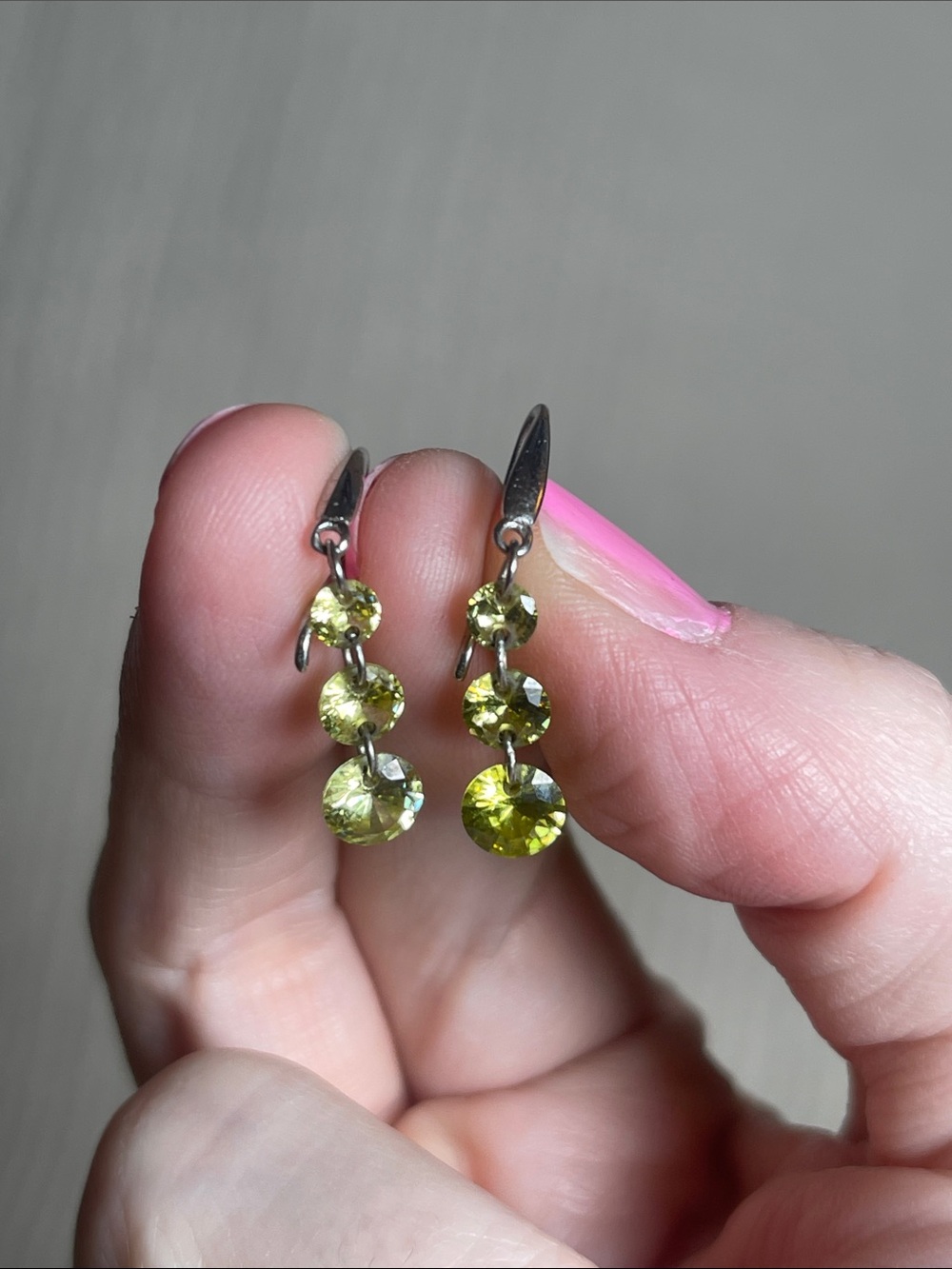 Peridot and Sterling silver vintage earrings